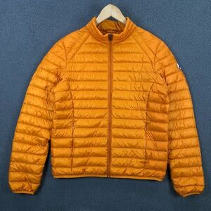 Jott Down Jacket Mens Large Puffer Insulated Duck Fill Winter Orange